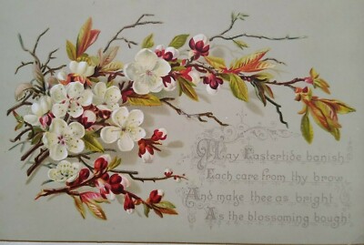 Victorian Easter Greetings Card Flowers 6.5'' x 4.25''