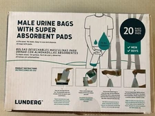 Male 20 Disposable Pee Bags with Pads Emergency Urinal Travel Portable Camping