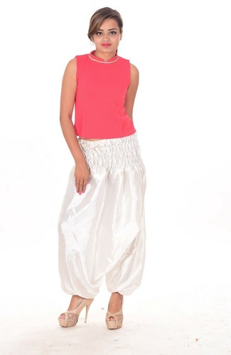 Indian Women Girl's Alibaba Pants White 