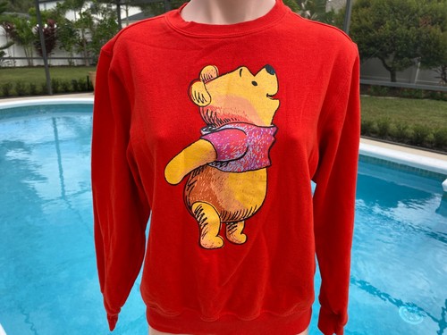 Winnie the Pooh Orange Red Sweatshirt shirt Disney Womens shirt size S Small - Picture 4 of 4