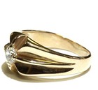GIA 14k yellow gold .68ct SI1 M round diamond gents ring band mens estate 8.6g — photo 4