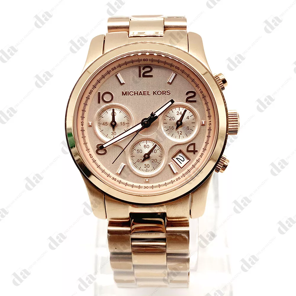 Michael Kors Women's Runway Rose-Goldtone Chronograph Watch Rose Gold