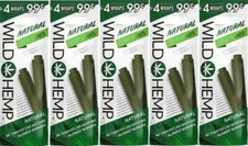 Wild H. Natural Wraps Rolling Papers 20 Total Wraps 5 Pouches / 4 Per (Natural)
