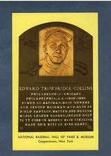 EDDIE COLLINS, Athletics & White Sox ~ 1964 HOF postcard Curteichcolor GREEN ink