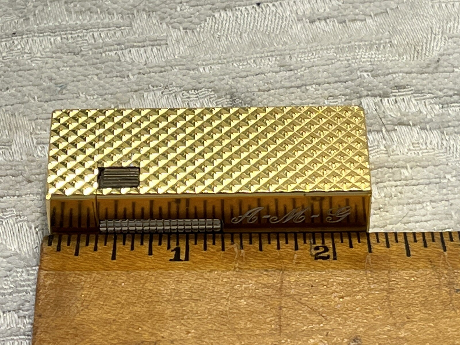 VINTAGE COLIBRI ALUMODE-55 REFILLABLE BUTANE LIGHTER Gold Tone Needs Flint -5676