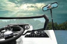 Extra Large Pontoon Boat Mirror (5" x 11.8") & Bracket, New, Folding, Adjustable