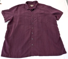 The FOUNDRY Supply Co Men's Short Sleeve Shirt Purple 3XLT Plaid