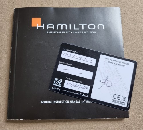 Hamilton Complete kit watch box warranty card and booklet for H32505151 - 2017  - Picture 5 of 12