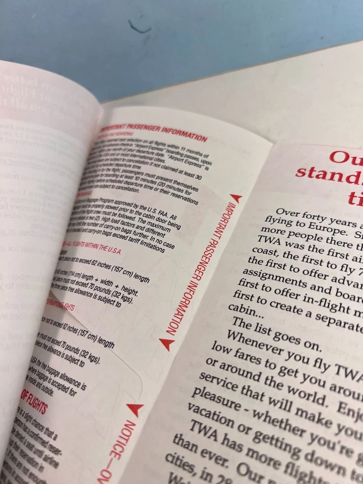 1990 TWA Official Travel Agent Passenger Ticket Holder Foto 4 de 4