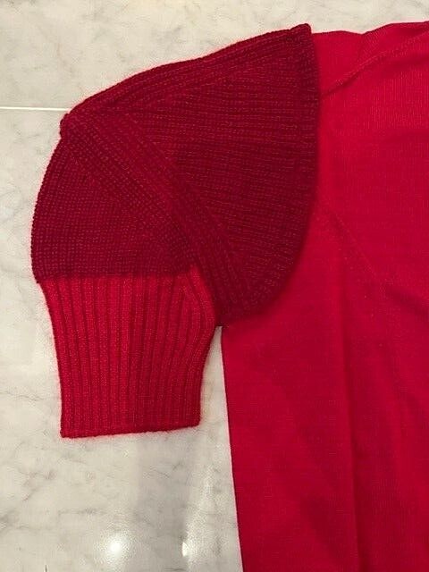 COMME DES GARCONS JUNYA WATANABE RED & BURGUNDY KNIT TOP