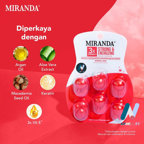 MIRANDA Hair Serum Strong & Energizing Aloe Argan Oil Nourish Smooth Glowy 6Pcs - Picture 5 of 17