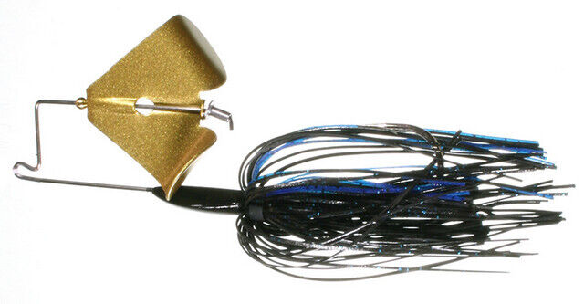 Boogerman Lures BB86FG14 Buzzbait Black/Blue/Gold 1/4oz Spinning Fishing Lure