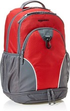 NEW Amazon Basics Red Sports 17" Laptop Backpack commuter bag shoulder straps