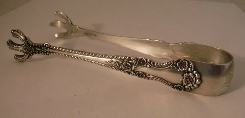 Cambridge by GORHAM Sterling Silver Sugar Serving Tongs 4 5/8" Antique NICE