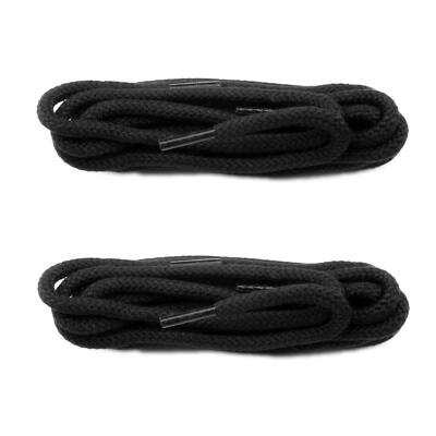Schuhschnur Schnürsenkel - 2 Paar schwarze Kordel mit Baumwolle 120 cm rund Antirutsch Sh