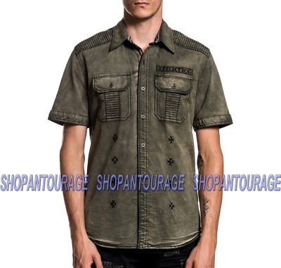 Affliction Reprieve 110WV772 New S/S Fashion Button-Down Woven Shirt For Men