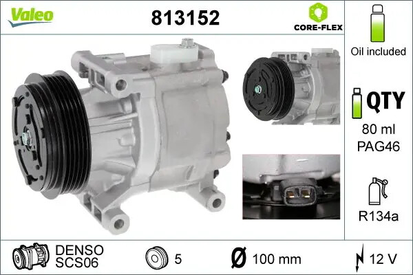 Compressore climatizzazione R 134a 813152 VALEO per FIAT LANCIA