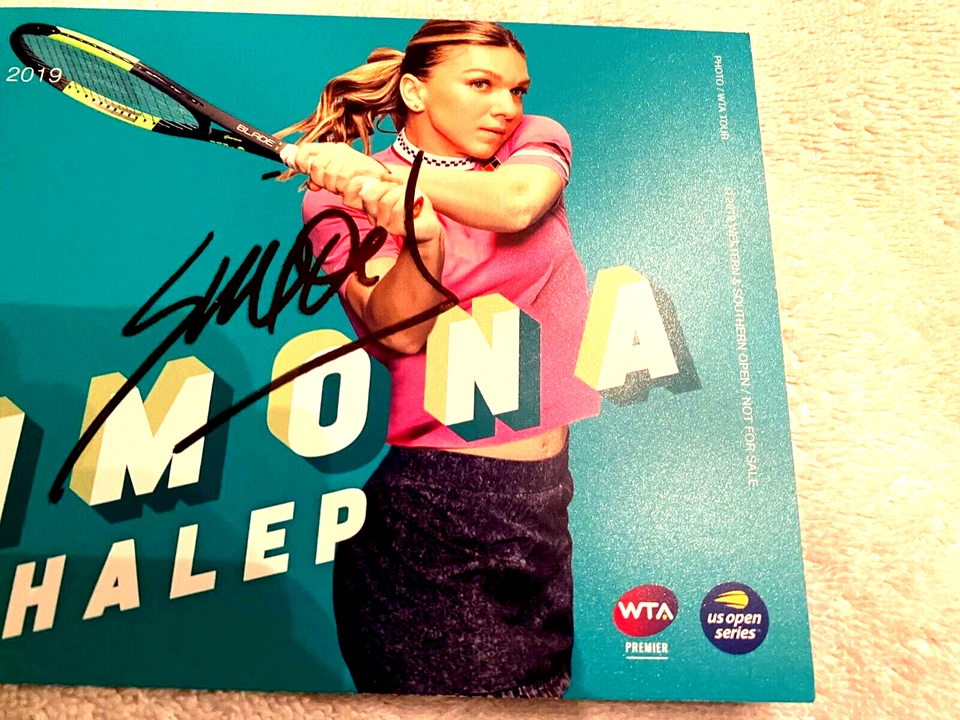 Foto de tenis occidental y sureña firmada por SIMONA HALEP (5x7) Foto 2 de 3
