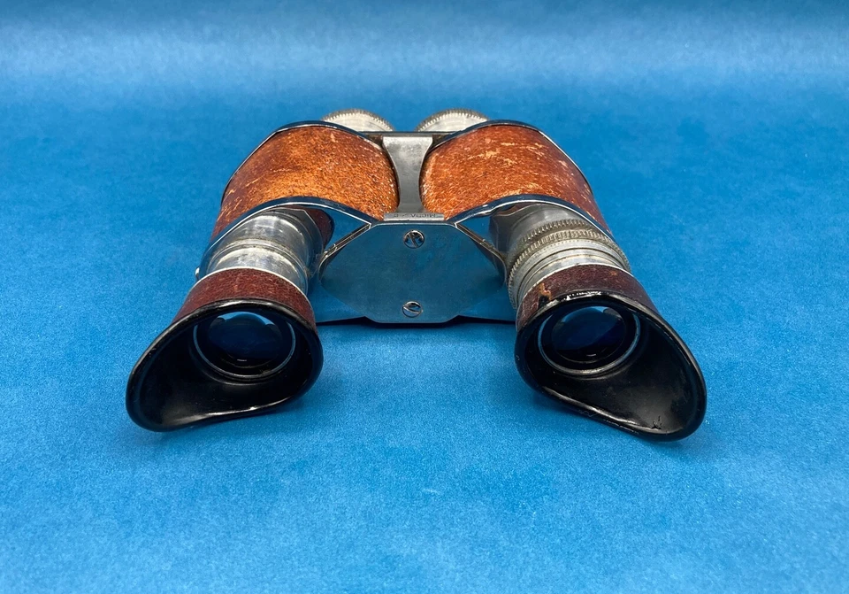 法国皮革双筒望远镜,带联锁镜片。 古董。 — 第 3/4 张图片