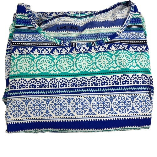 Women’s Lands End Crew Neck Long Sleeve Teal Blue Swim Shirt Sz XL (18) - Imagen 9 de 9