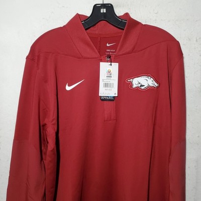 Arkansas Razorbacks Sweatshirt Mens Large NCAA Football Nike Dri Fit Quarter Zip
