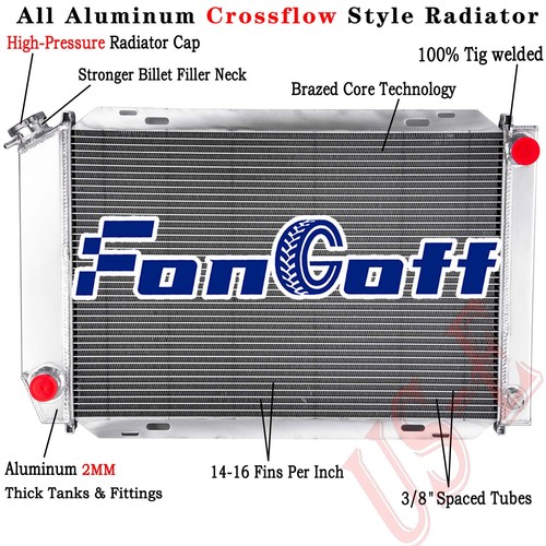 4 Row Aluminum Radiator For 1979-1993 Ford Mustang Foxbody LX GT Cobra V6 V8 MT - Picture 1 of 8
