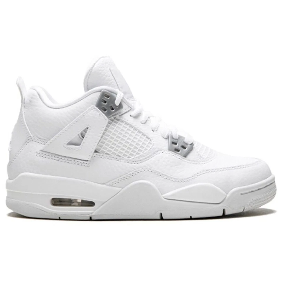 Herren Turnschuhe Retro4 Military Weiß/Silber Unisex A-JORDANSports Schuhe 36-44 - Bild 3 von 4