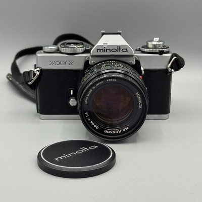 Minolta XD7 mit MD 50mm 1:1.4 Objektiv - NICHT getestet - Transportspule defekt