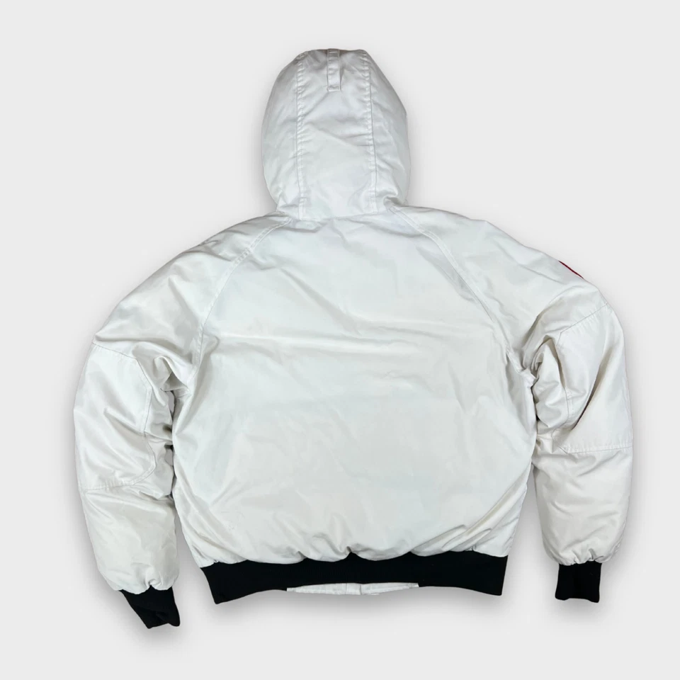 Chaqueta de plumón Canada Goose Chilliwack Bomber talla XL blanca para hombre abrigo de piel real Foto 3 de 4