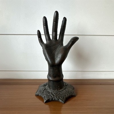 Cast Iron Hand Shaped Door Stop Decorative Sculpture Metalware Home Decor Accent