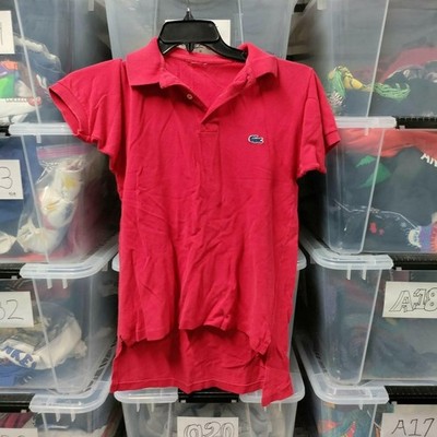 Lacoste Vtg Polo Red Croc Embroidery Fits S Tunic Fit A266ed 