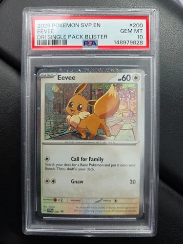 2025 POKEMON DESTINED RIVALS  BLISTER PROMO #200 EEVEE PSA 10 LOW POP! 🔥
