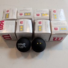 2 x Wilson staff Premium Squash Balls Double Dot Yellow, Intro Competition