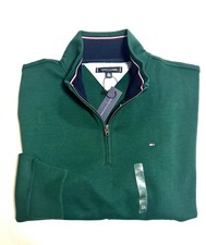 TOMMY HILFIGER MEN'S 1/4 ZIP PULL ON SWEATER GREEN XL