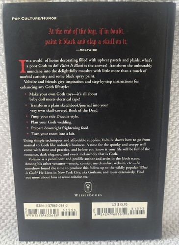 Paint It Black: A Guide To Gothic Homemaking - Hardcover By Voltaire - GOOD - Picture 2 of 5