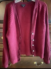 Talbots size medium cardigan with gray pearl like buttons