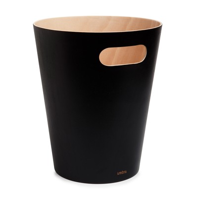 UMBRA Papierkorb Abfallsammler Abfalleimer WOODROW 7,5 Liter aus Holz schwarz