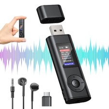 Digital Voice Recorder with 64GB Storage, Voice Activated Recording, USB Conn...