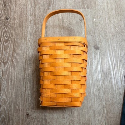 Longaberger 1998 Large Peg Basket with Plastic Liner Handwoven USA 11151 Honey