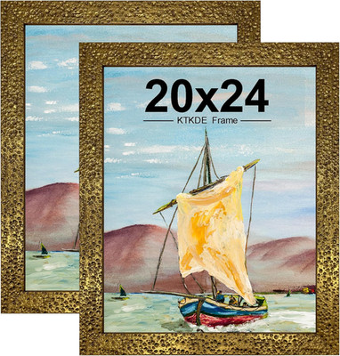 【セール中】ヴィンテージブラスフォトフレーム(ヴィンテージ写真入り PF0024 Set of 2 Vintage 20x24 Ornate Gold Picture Frames for Rustic Home