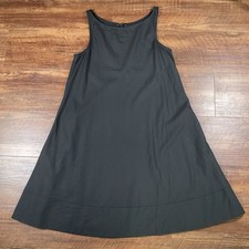 Vtg Theory Kestel Black Stretch Wool Swing Dress with Pockets Sz 10 Made in USA