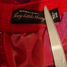 Victoria's Secret 34B Sexy Little Things Underwired BabyDoll Red Pink Sparkle
