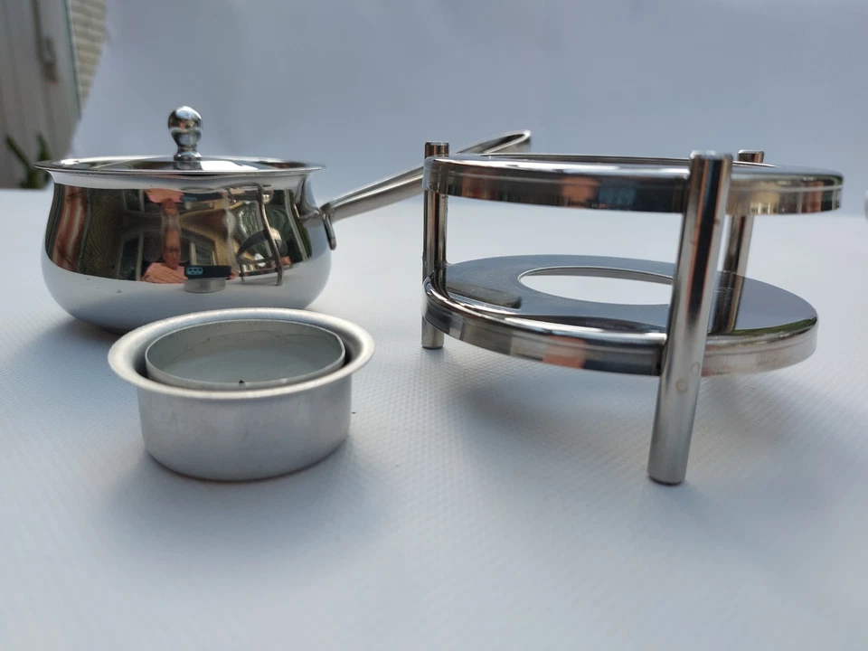 Butterpfännchen auf Stövchen Edelstahl - Bild 2 von 4