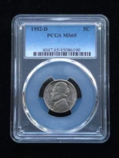 1952-D Jefferson Nickel PCGS Graded MS65 #45086190
