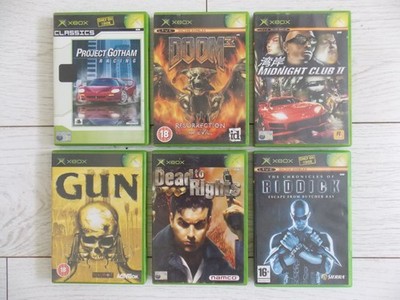 Original Xbox Spiele Bundle - DEAD TO RIGHTS - GUN - DOOM 3 - MIDNIGHT CLUB II - RIDDICK