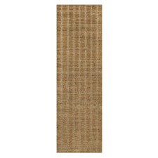 2'5"x8' Brown Natural Wool Vertical Stripes Design Hand Loomed Runner Rug 92155
