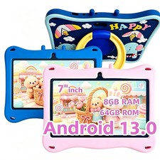 Kids Tablet 7 inch Android 13 Computer Wifi Cameras 8GB 64GB Children Toddler PC