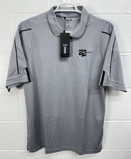 NWT Adidas Golf Climalite Polo Shirt Large Gray Performance Casual Large LOGO