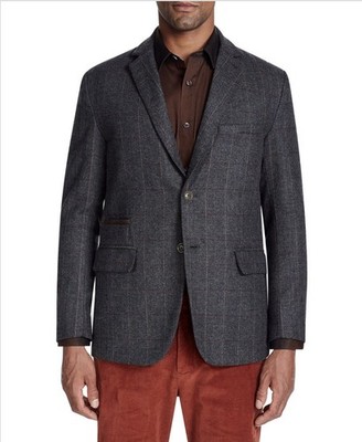 Brooklyn Brigade Men's Disko Blazer, Dark Gray, Size-42
