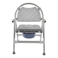 Foldable Toilet Chair, Toilet Chair with Padded Seat Plate and Toilet Bucket New
